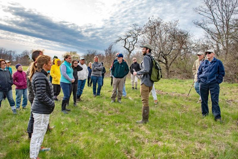 Tour group at Pollack Brook Preserve