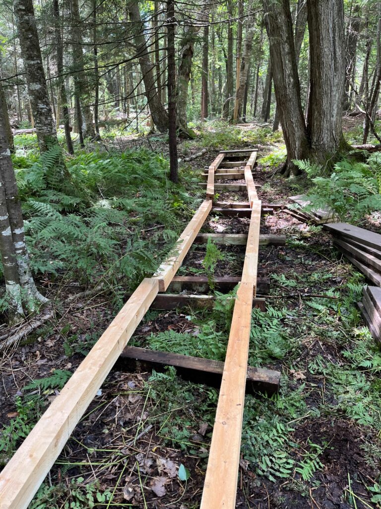 Boardwalk foundations aligned