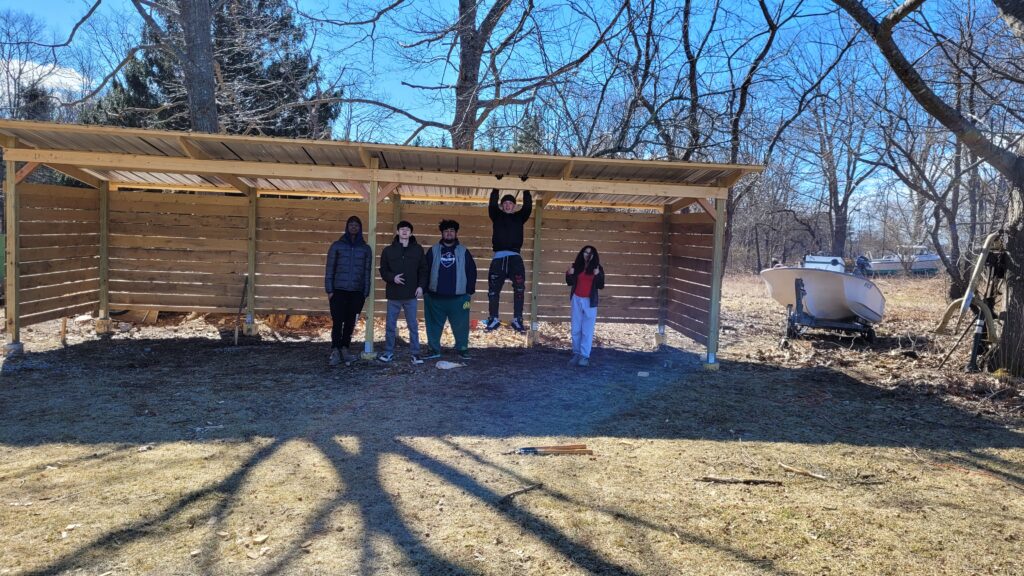 the 3-sided shed coming together